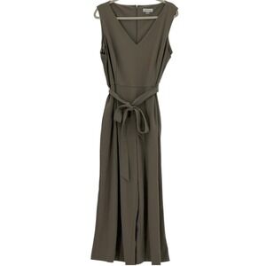 Calvin Klein Women's Olive Green Sleeveless Wide Leg Jumpsuit Size 16 Career